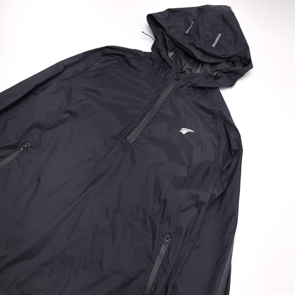 EZRUN Men's M Waterproof Hooded Rain‎ Jacket Lightweight Packable Black